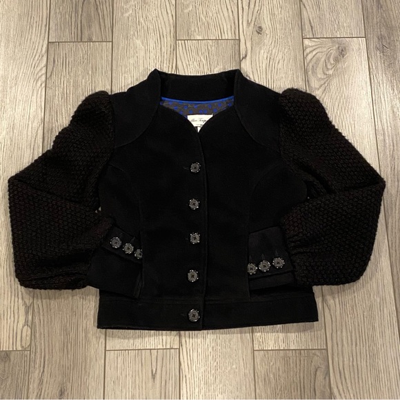 Alice Temperley Wool Blend Black Short Jacket Women’s XS Target Button Cardigan - Picture 4 of 15